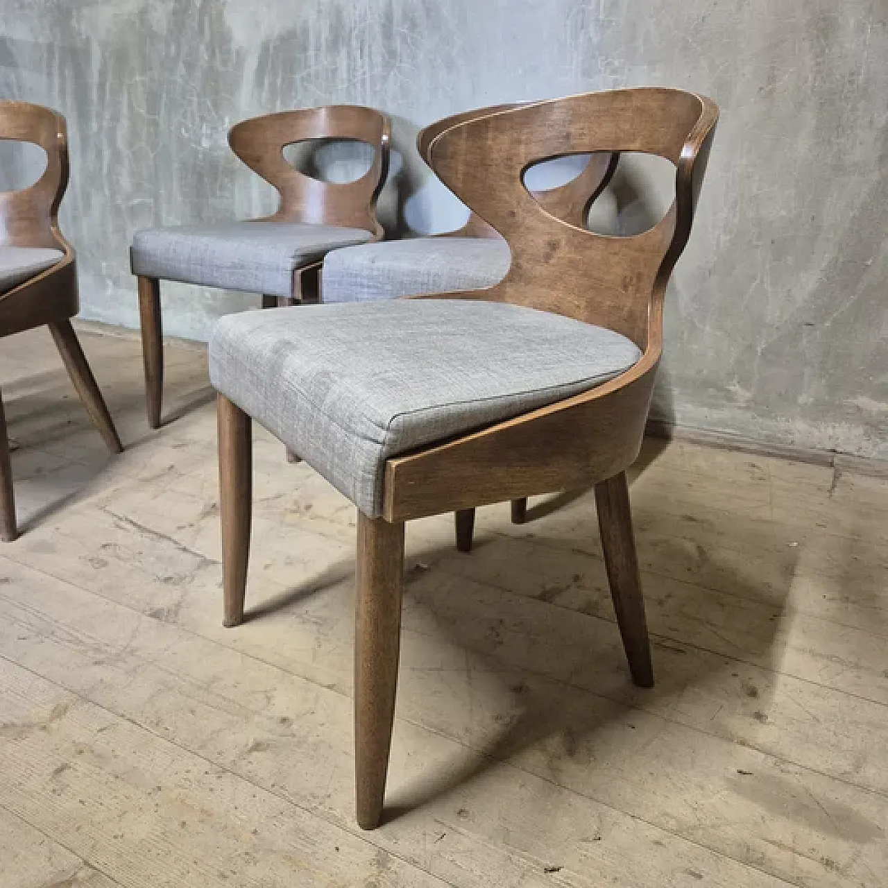 4 Mid-Century dining chairs, late 20th century 2