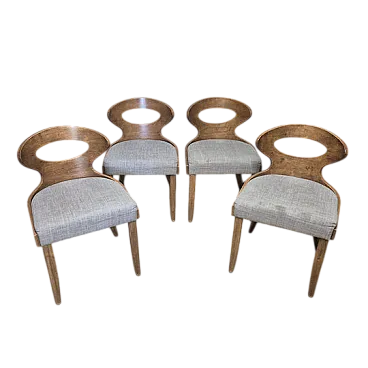 4 sedie da pranzo di metà secolo, fine '900
