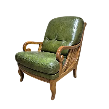 Poltrona lounge di metà secolo, lati in canna, anni '60