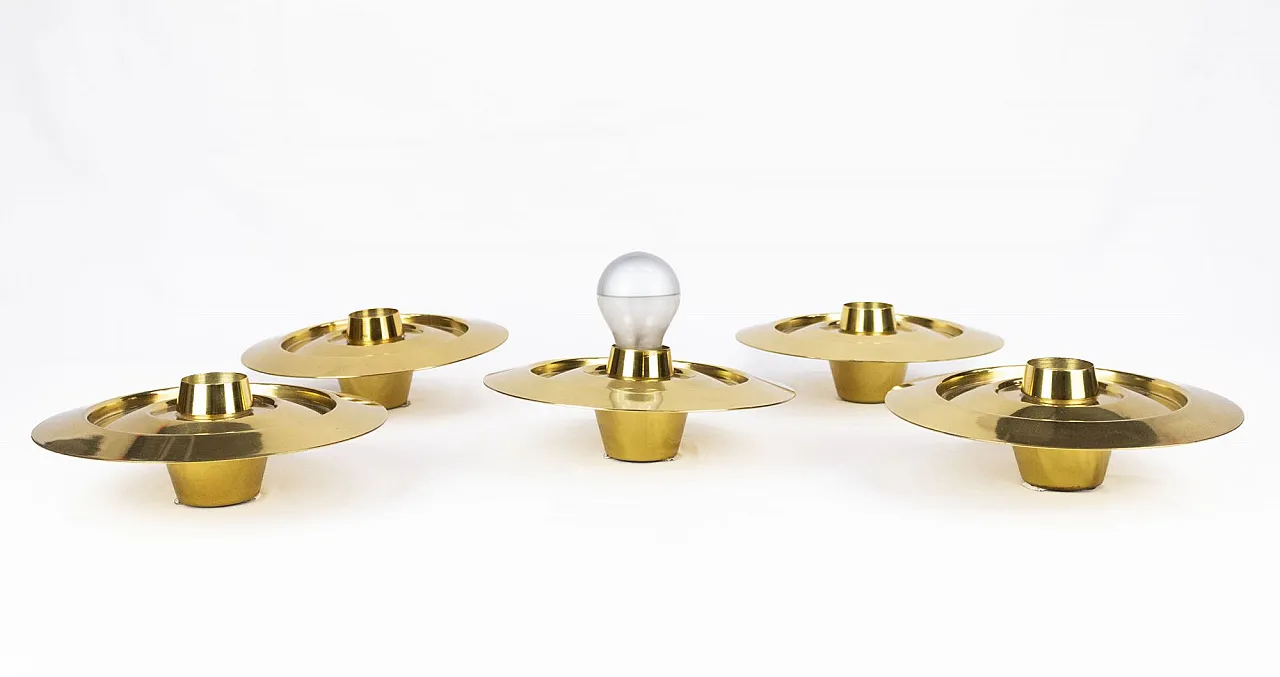 5 Gold-plated ceiling lamps, late 20th century 1