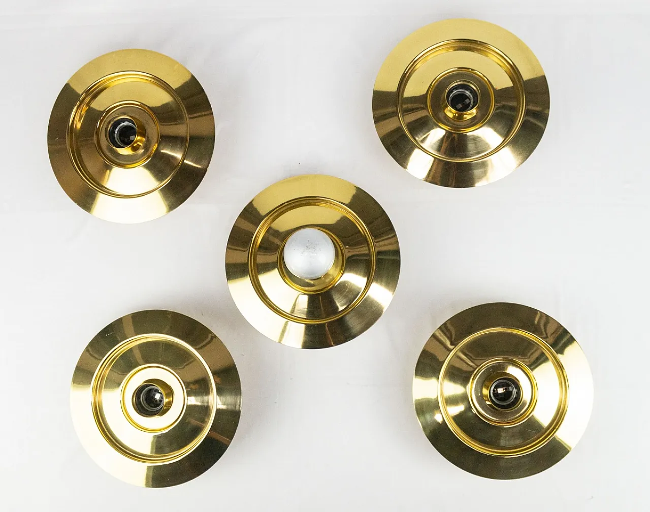 5 Gold-plated ceiling lamps, late 20th century 2