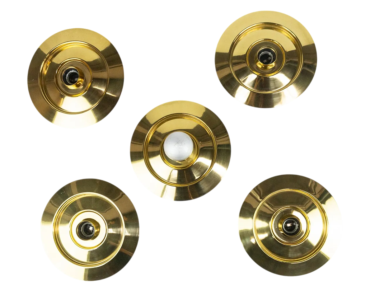 5 Gold-plated ceiling lamps, late 20th century 8