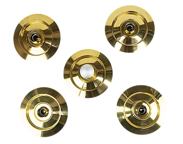 5 Gold-plated ceiling lamps, late 20th century