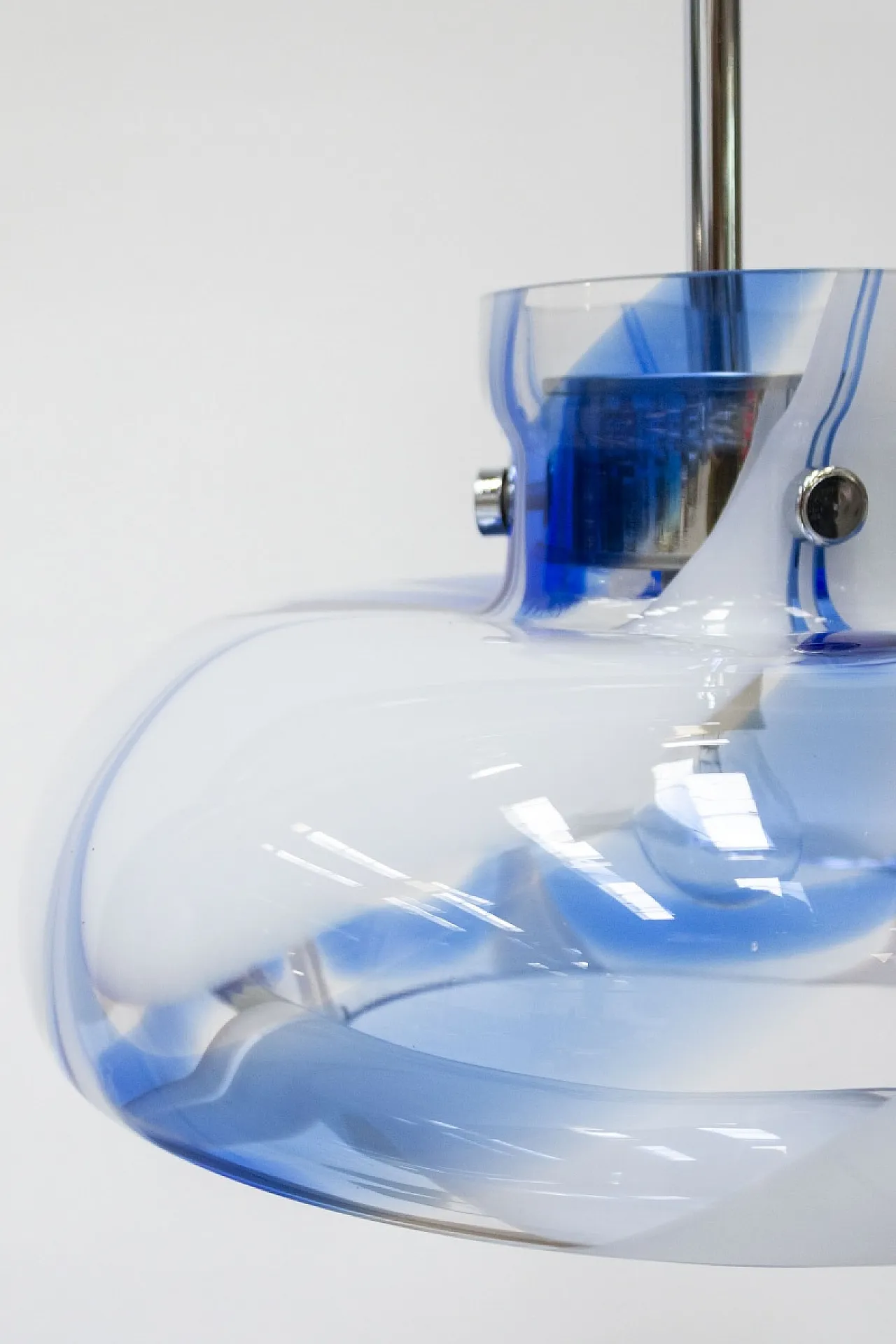 Murano steel and glass pendant chandelier, 1980s 2