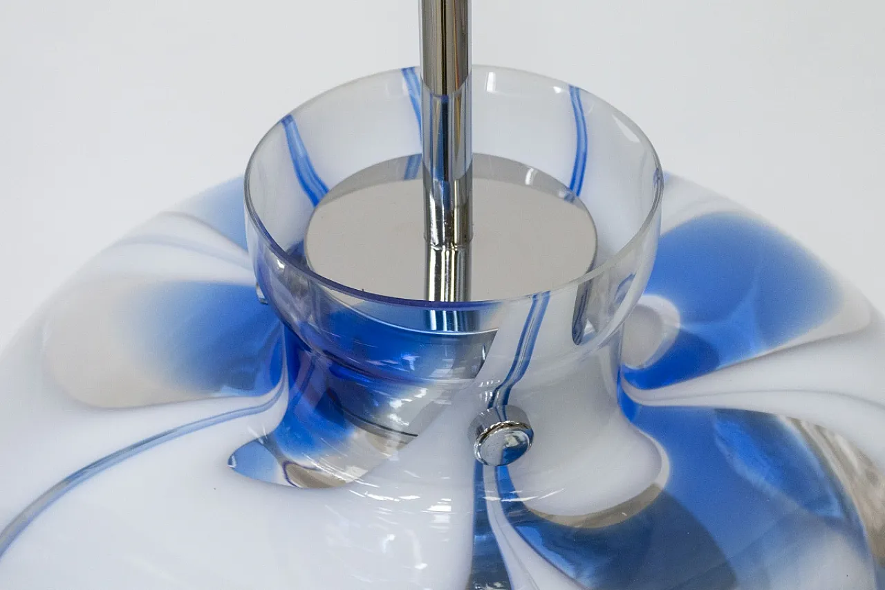 Murano steel and glass pendant chandelier, 1980s 4