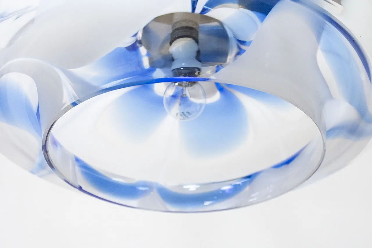 Murano steel and glass pendant chandelier, 1980s 5