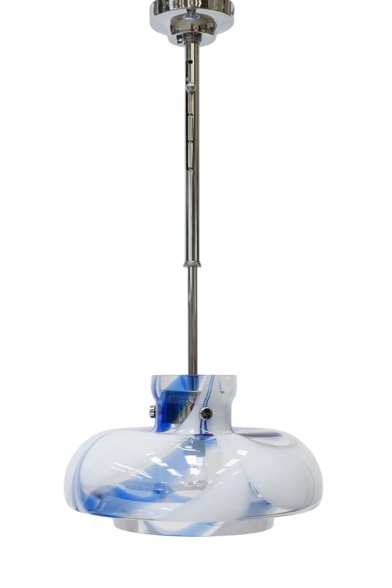 Murano steel and glass pendant chandelier, 1980s 9