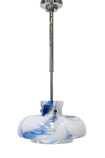 Murano steel and glass pendant chandelier, 1980s