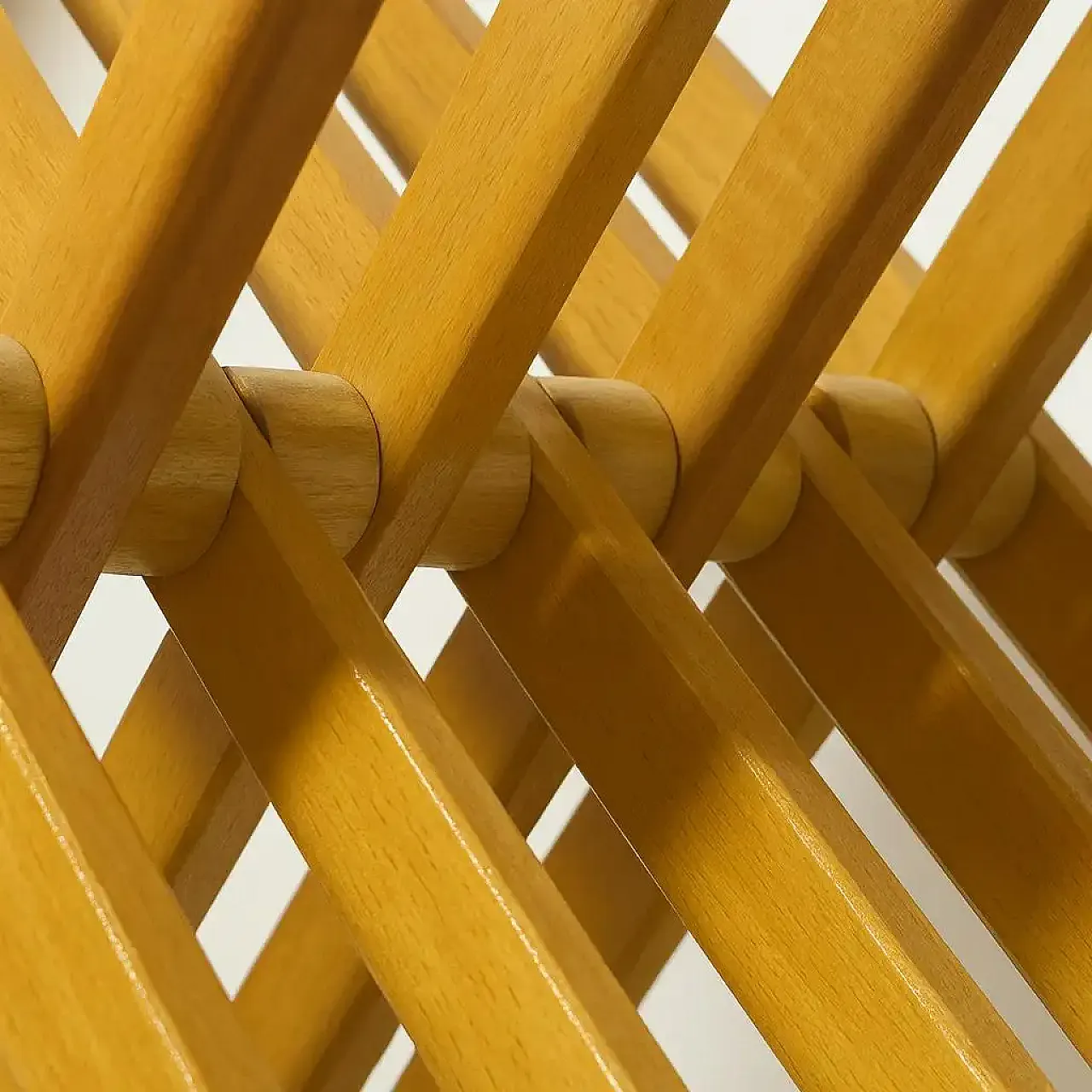 Solid wood pantograph bookcase with brass details, 1970s 5