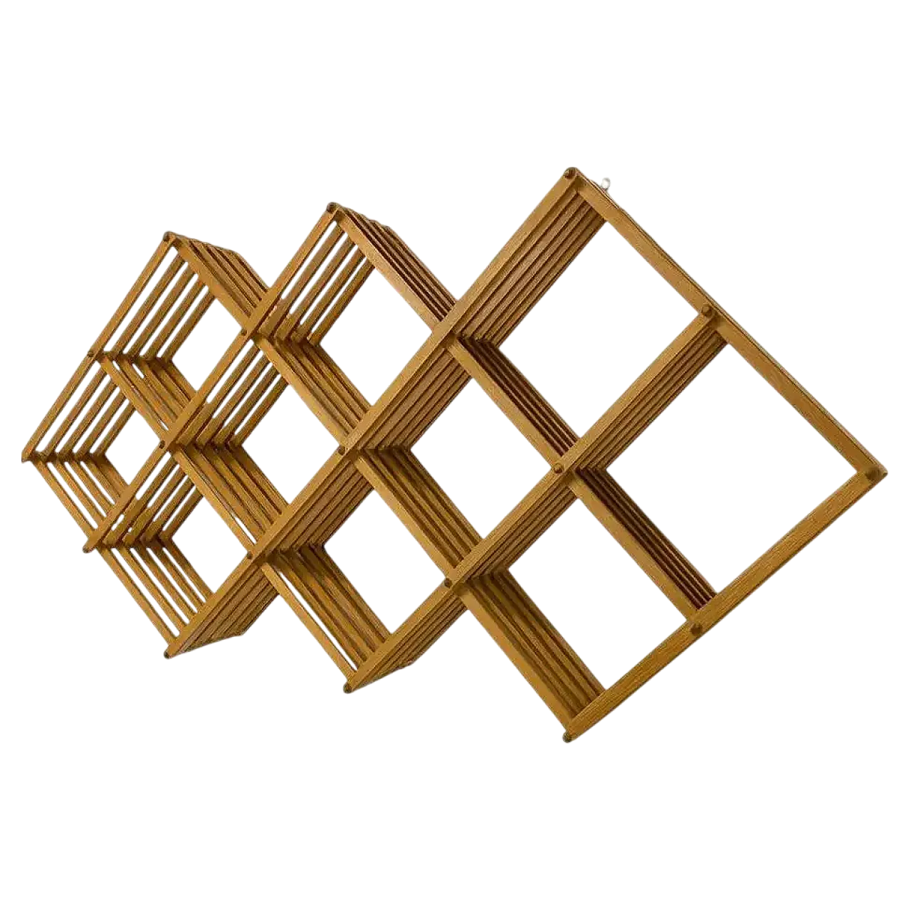Solid wood pantograph bookcase with brass details, 1970s 12