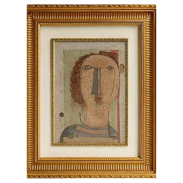 Figure at the Window by Antonio Mignozzi, fresco on canvas, 1970s