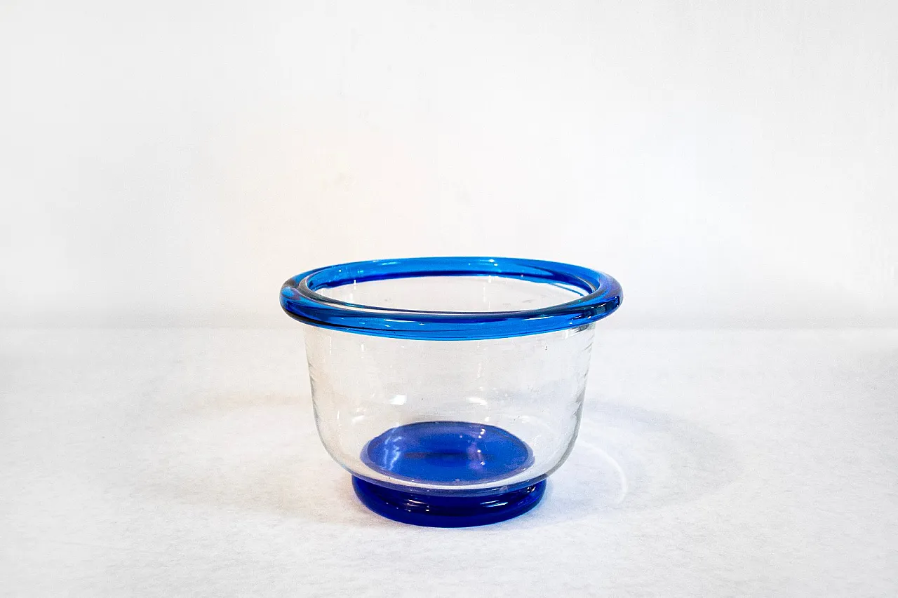 Vaso in vetro di Murano blu di Vistosi, anni '70 1