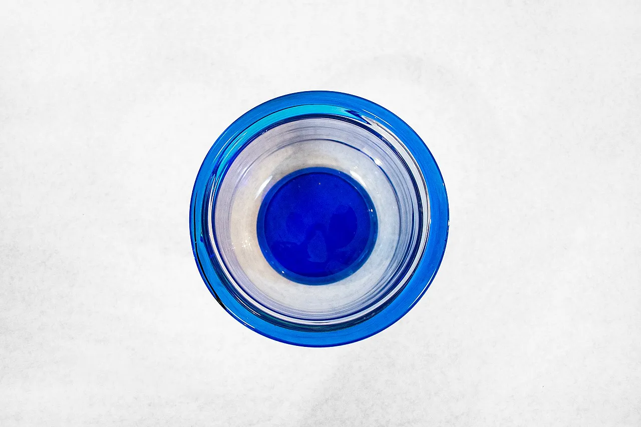 Vaso in vetro di Murano blu di Vistosi, anni '70 2