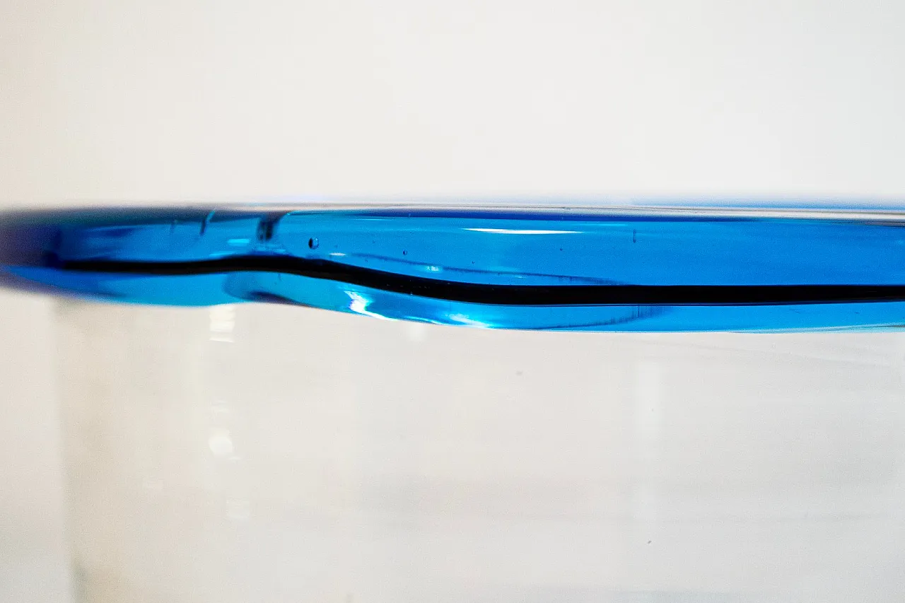 Vaso in vetro di Murano blu di Vistosi, anni '70 4