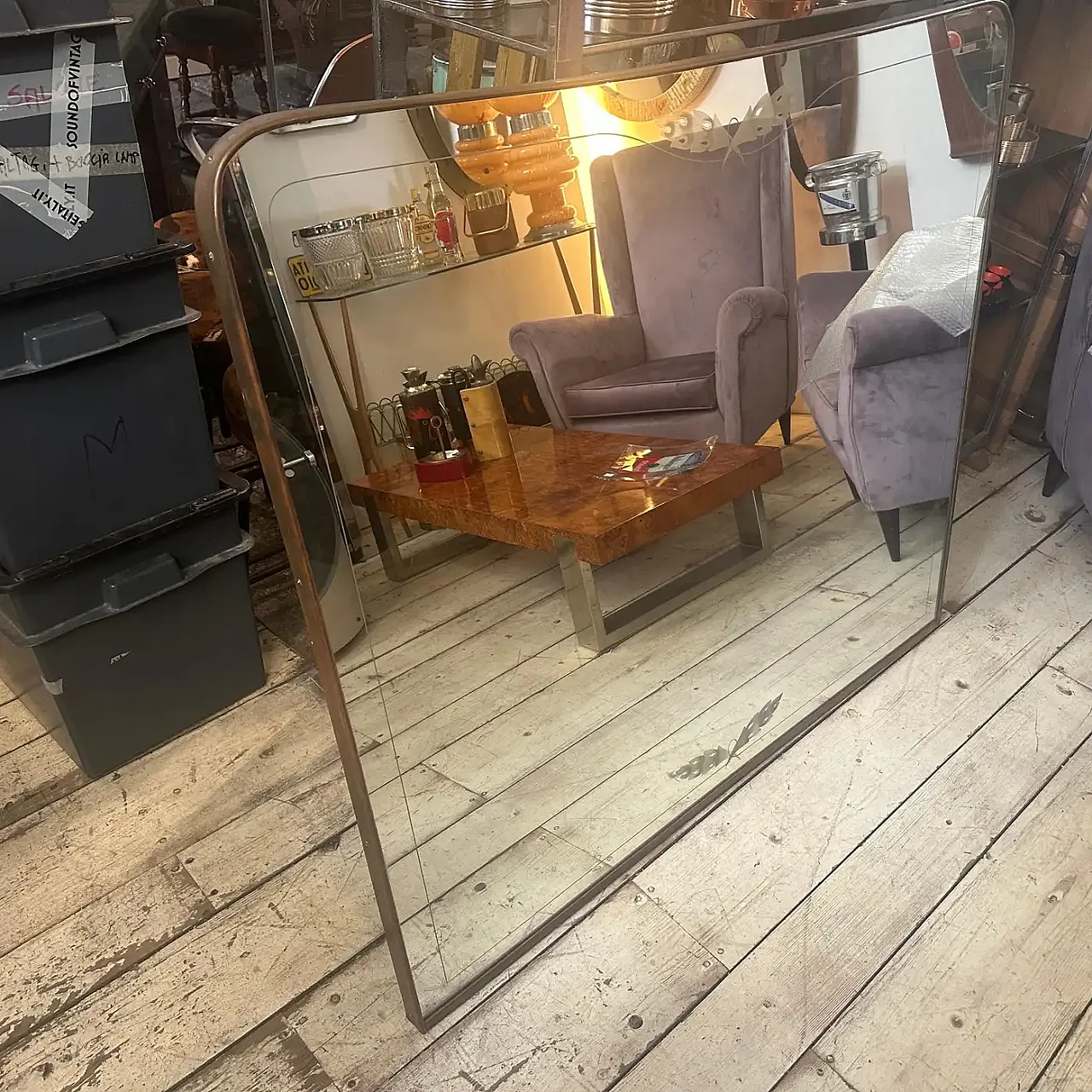 Brass and etched glass wall in Gio Ponti style, 1950s 3