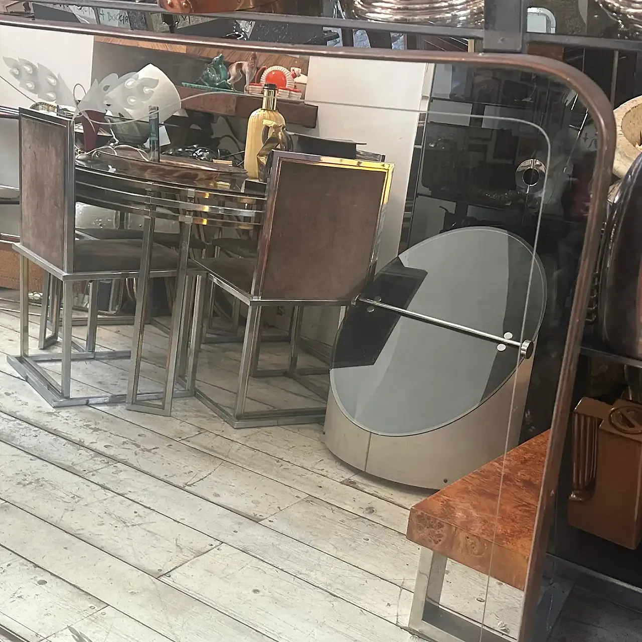 Brass and etched glass wall in Gio Ponti style, 1950s 6