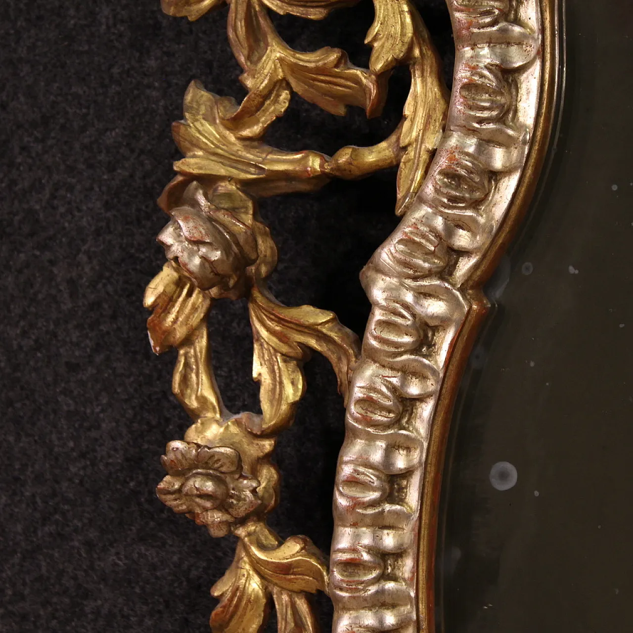 Specchiera italiana dorata in stile Luigi XV, '900 9