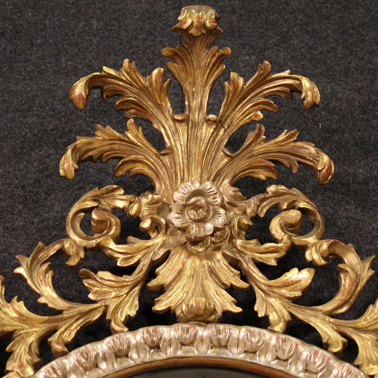 Specchiera italiana dorata in stile Luigi XV, '900 12