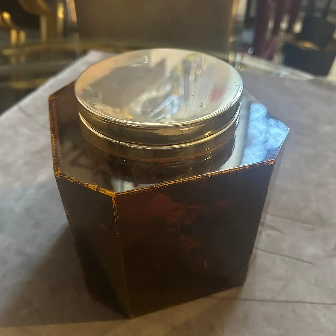 Secchiello per il ghiaccio in lucite finto tartarugato, anni '70 4