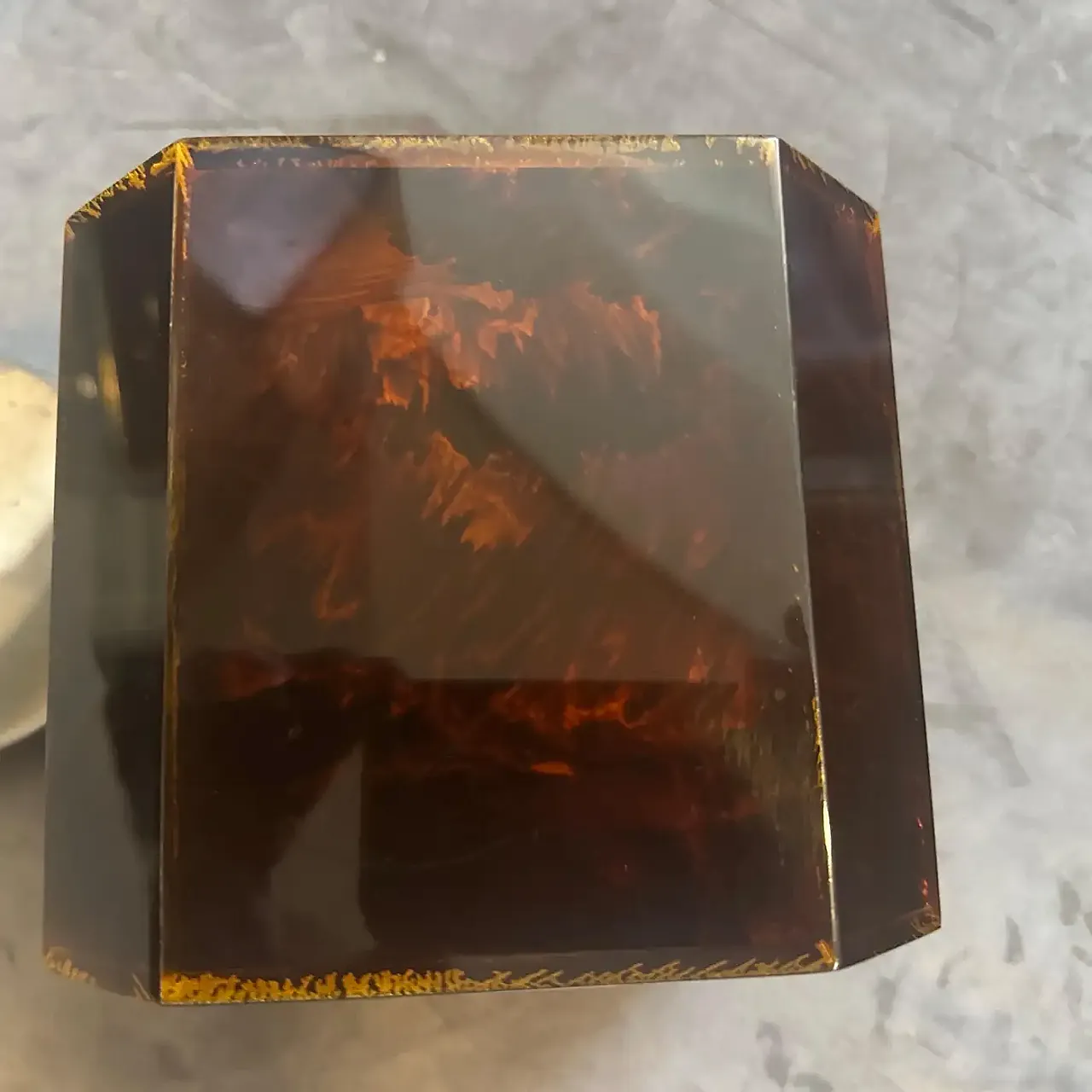 Secchiello per il ghiaccio in lucite finto tartarugato, anni '70 7