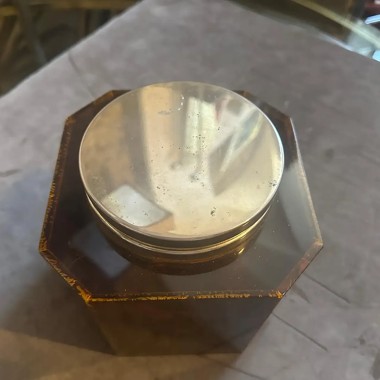 Secchiello per il ghiaccio in lucite finto tartarugato, anni '70 9