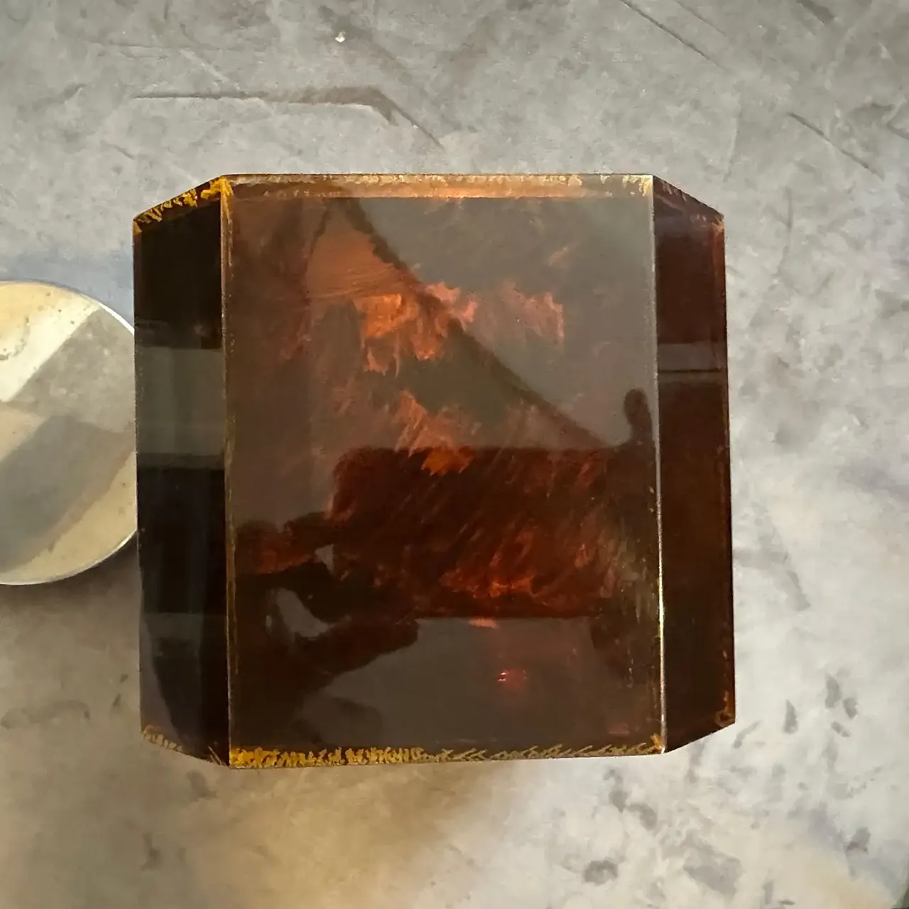 Secchiello per il ghiaccio in lucite finto tartarugato, anni '70 11