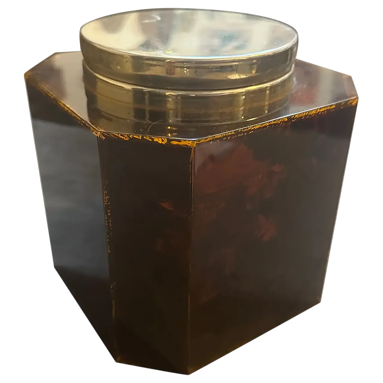 Secchiello per il ghiaccio in lucite finto tartarugato, anni '70 12