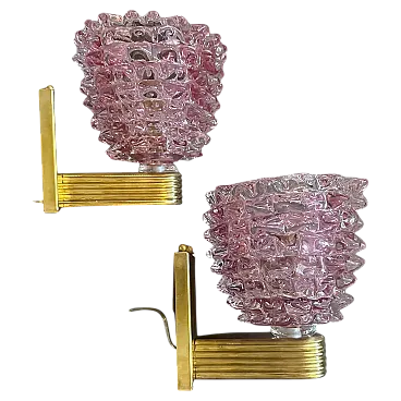 Pair of Barovier-style Murano glass wall sconces, 1990s