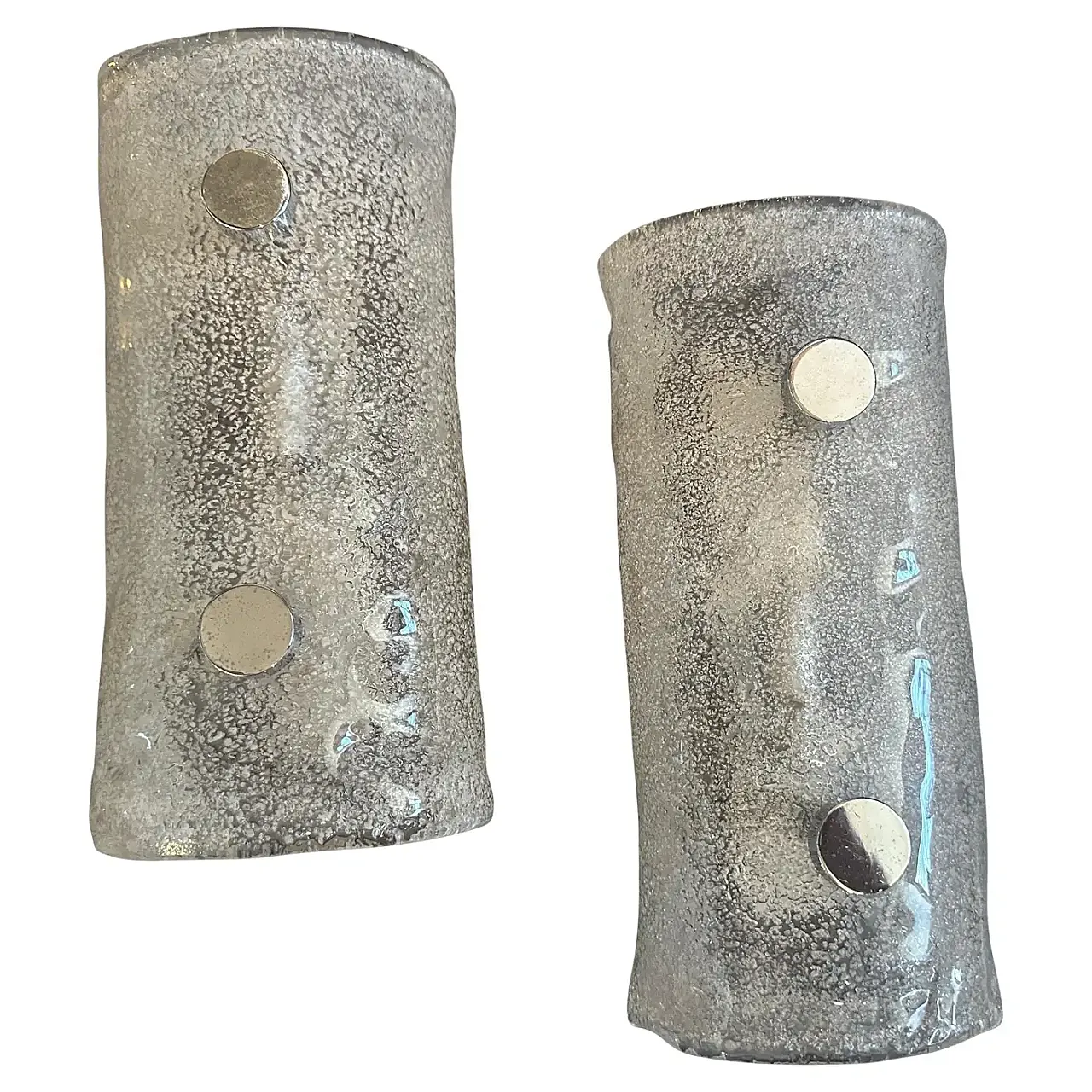 Coppia di applique in vetro di Murano Pulegoso, anni '70 1