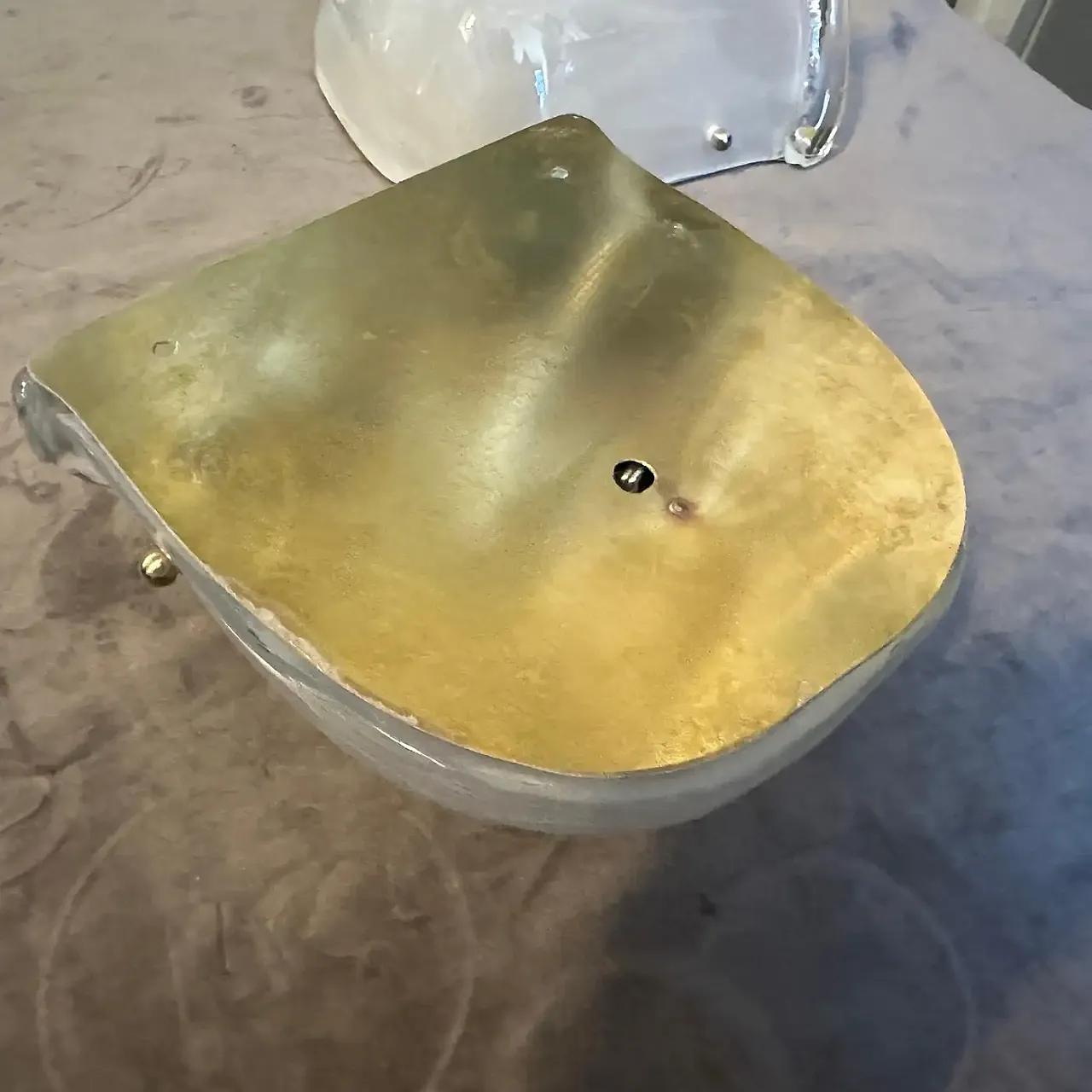 Coppia di applique da parete in vetro di Murano e ottone, anni '90 5