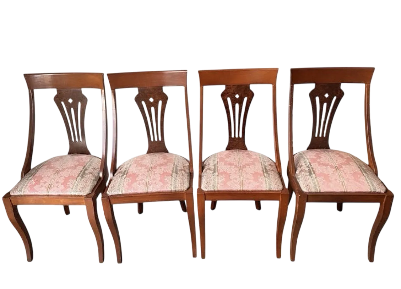 4 Biedermeier walnut chairs, 20th century 8