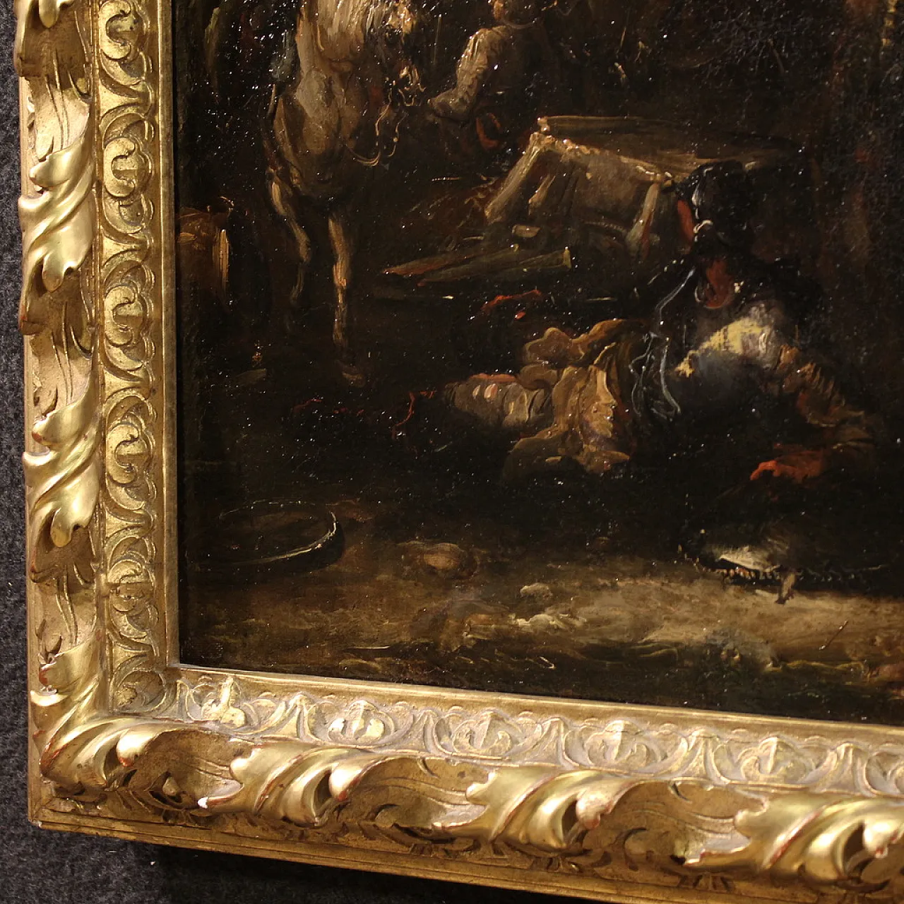 Landscape painting with knights, 18th century 9