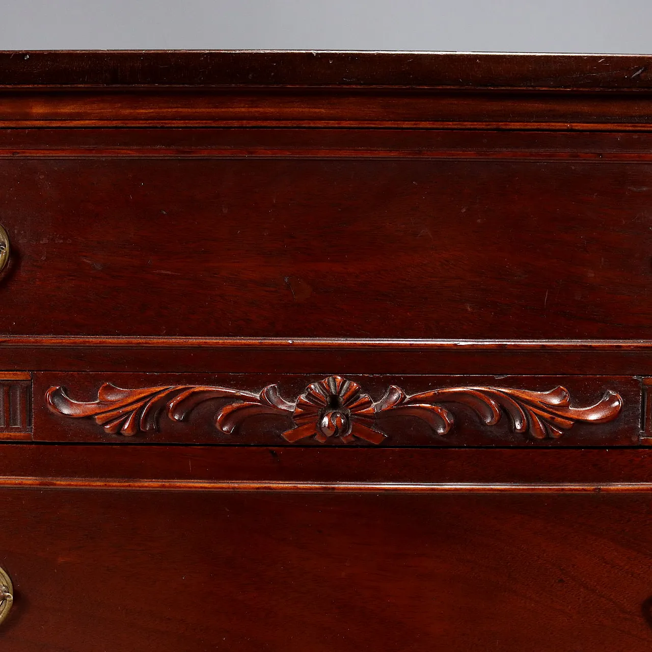 Cassettiera in mogano e lamiera incisa, '900 7