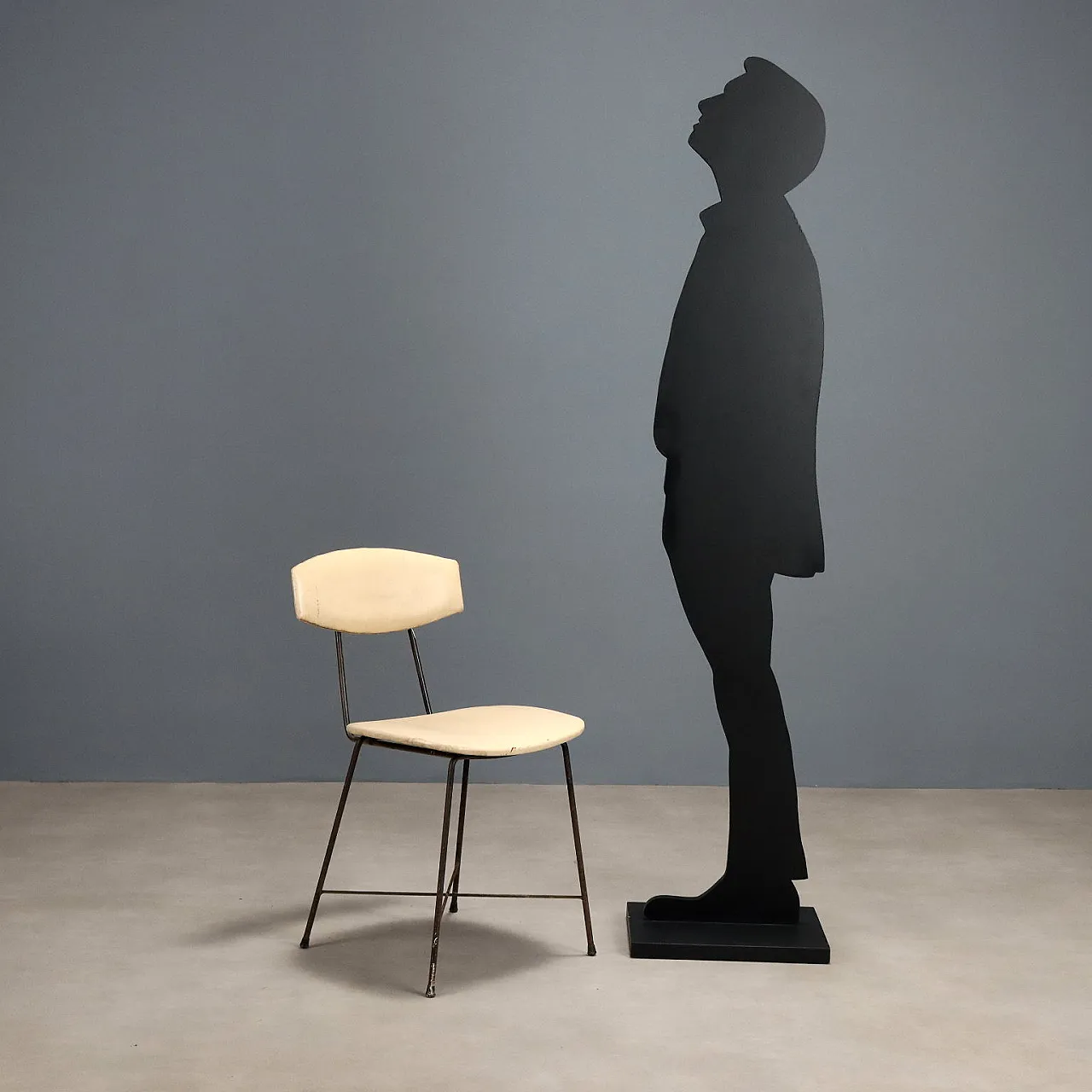 Sedia in metallo smaltato e skai, '900 2