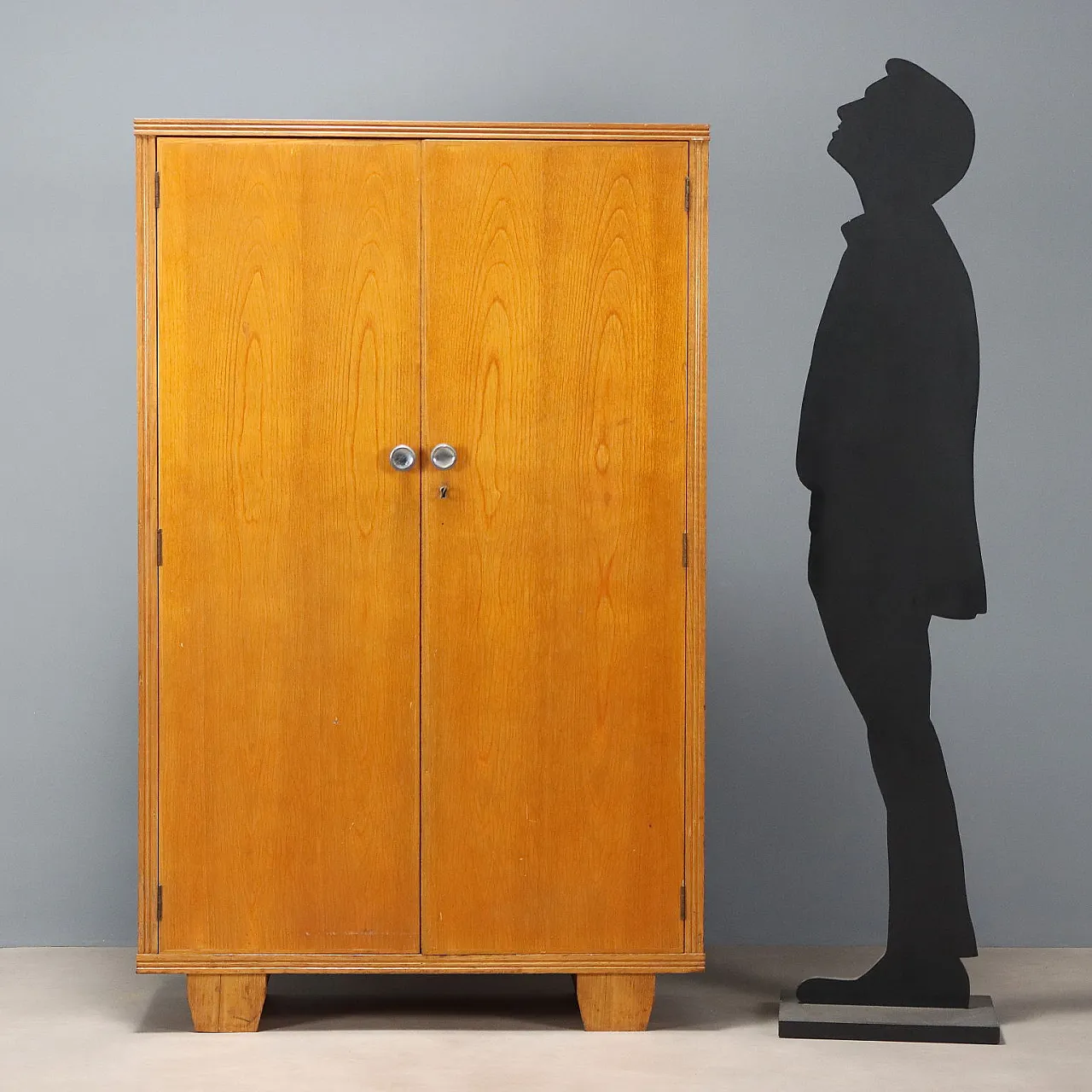 Mobile contenitore con 2 ante battenti, impiallacciato rovere, '900 2