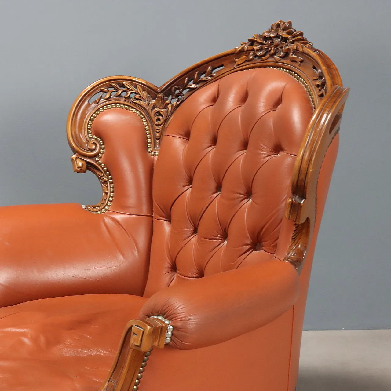 Coppia di poltrone in noce in stile neoclassico, '900 6