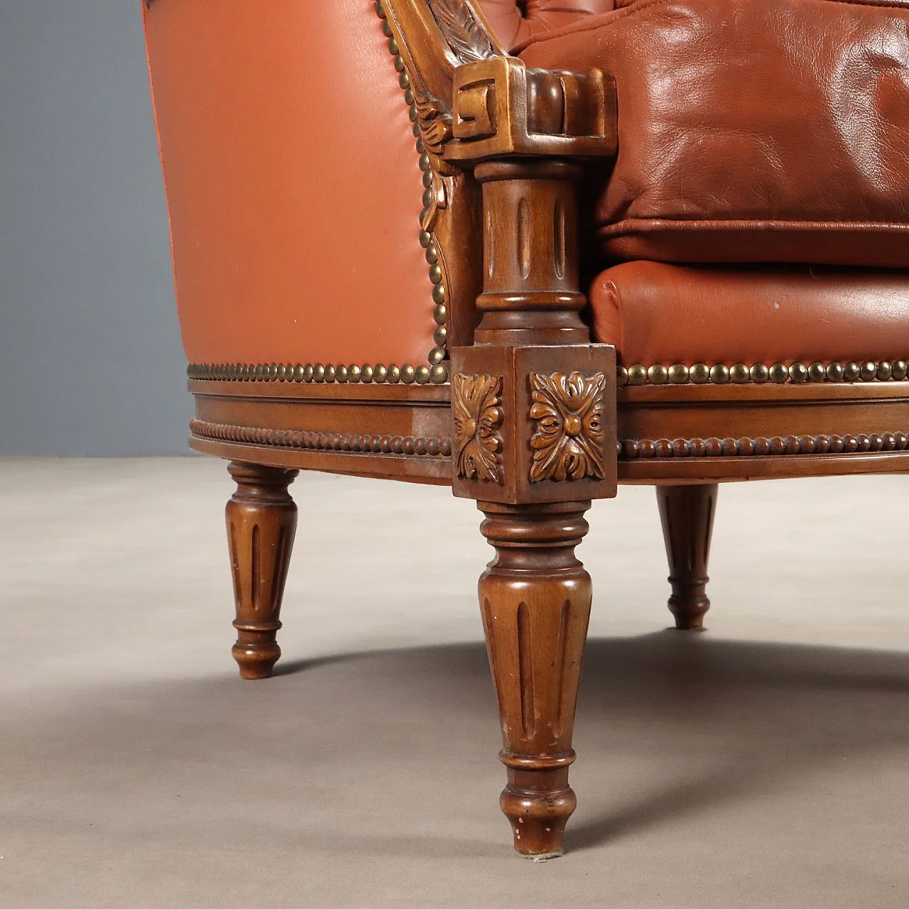 Coppia di poltrone in noce in stile neoclassico, '900 9