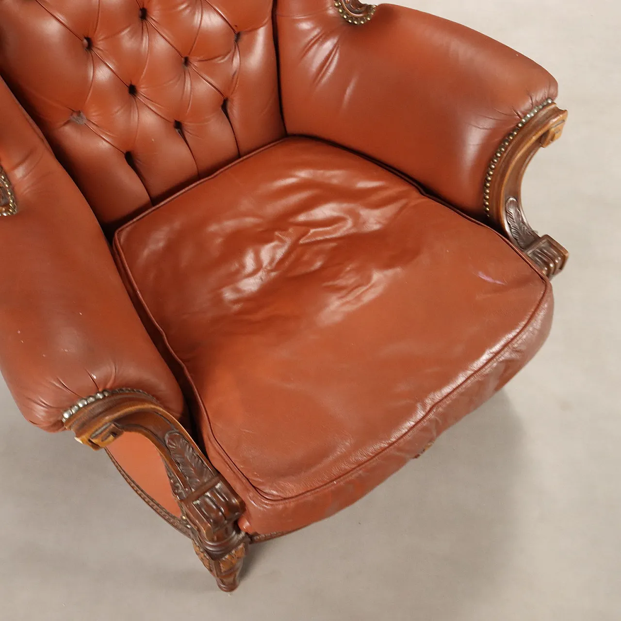 Coppia di poltrone in noce in stile neoclassico, '900 10