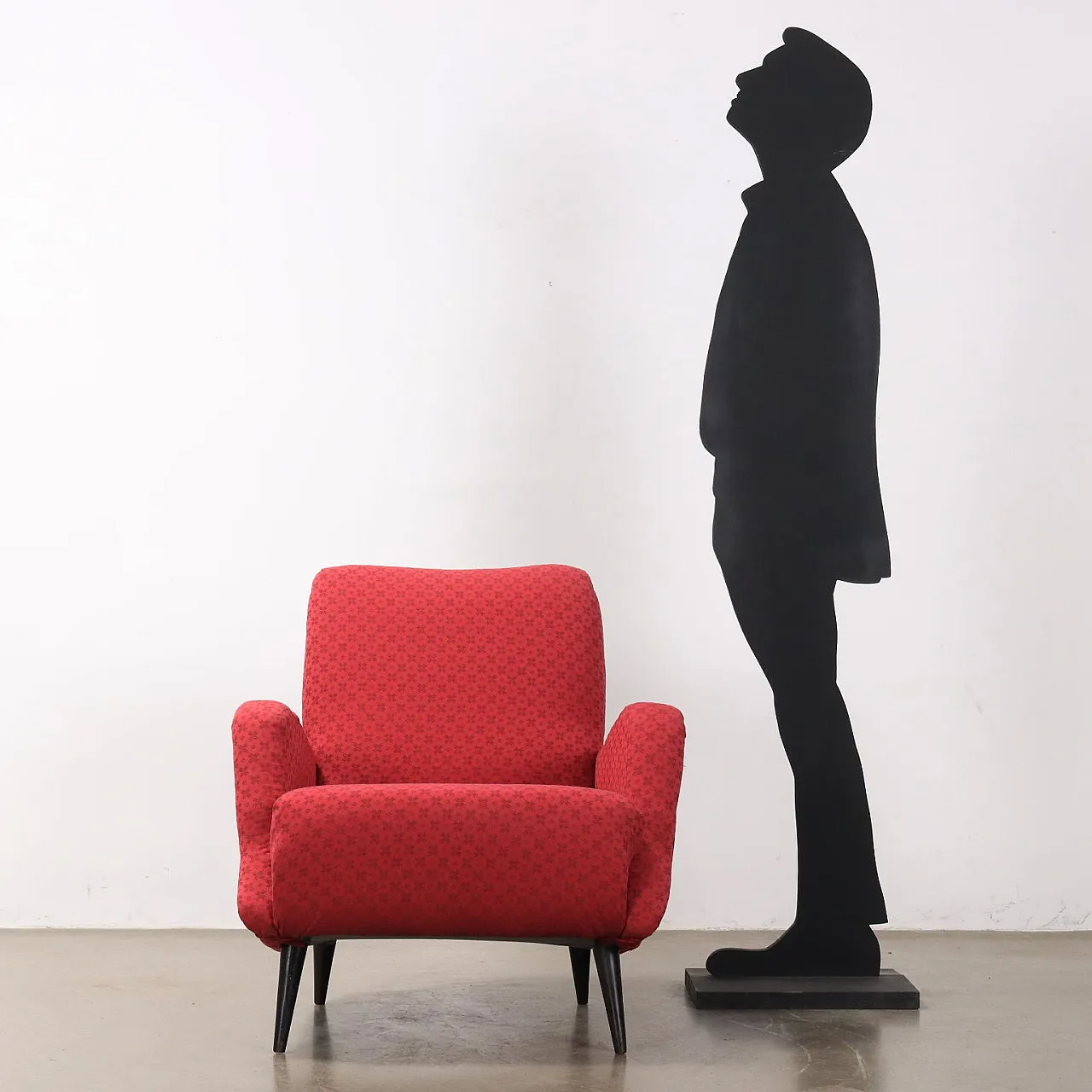 Poltrona in tessuto, anni '50 2