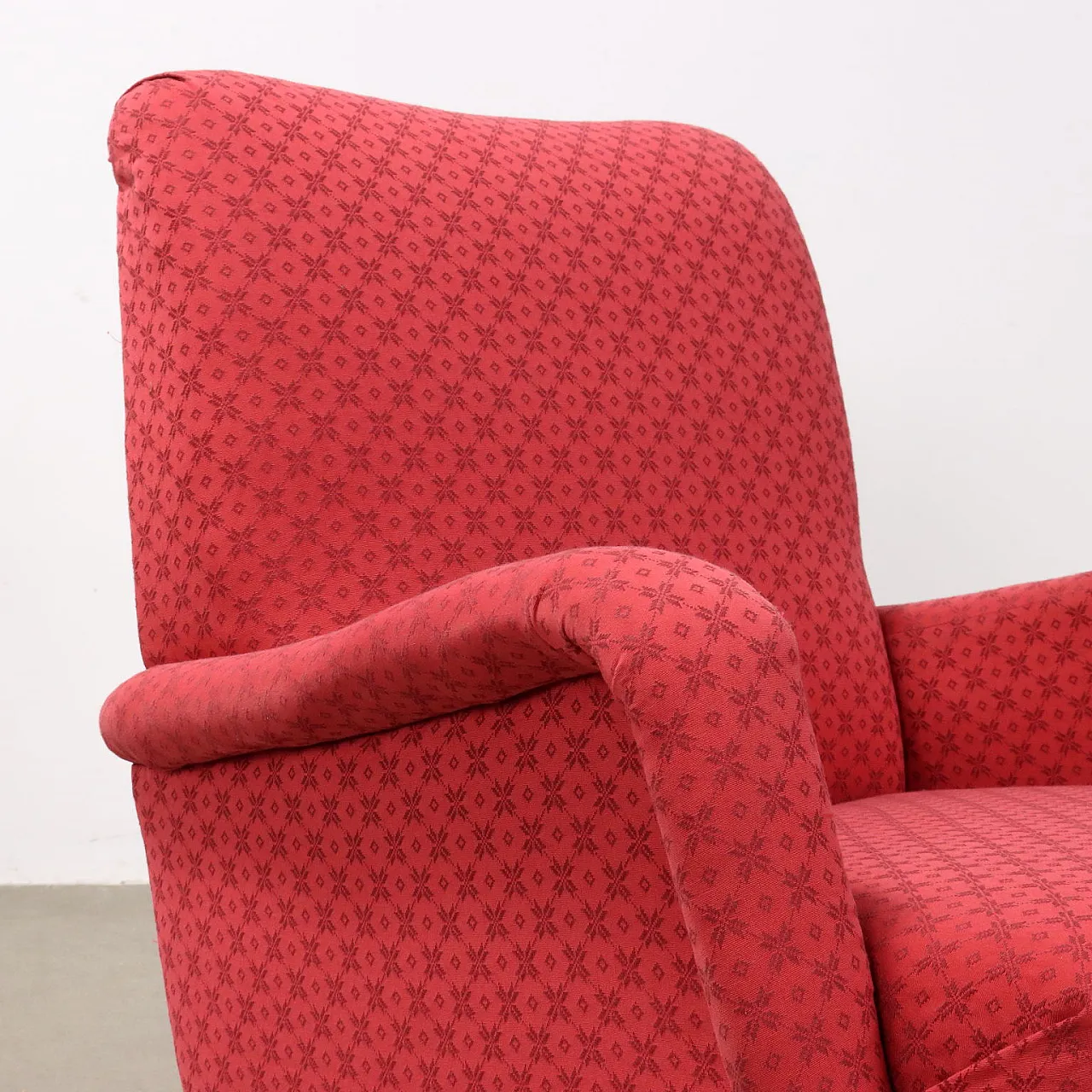 Poltrona in tessuto, anni '50 3