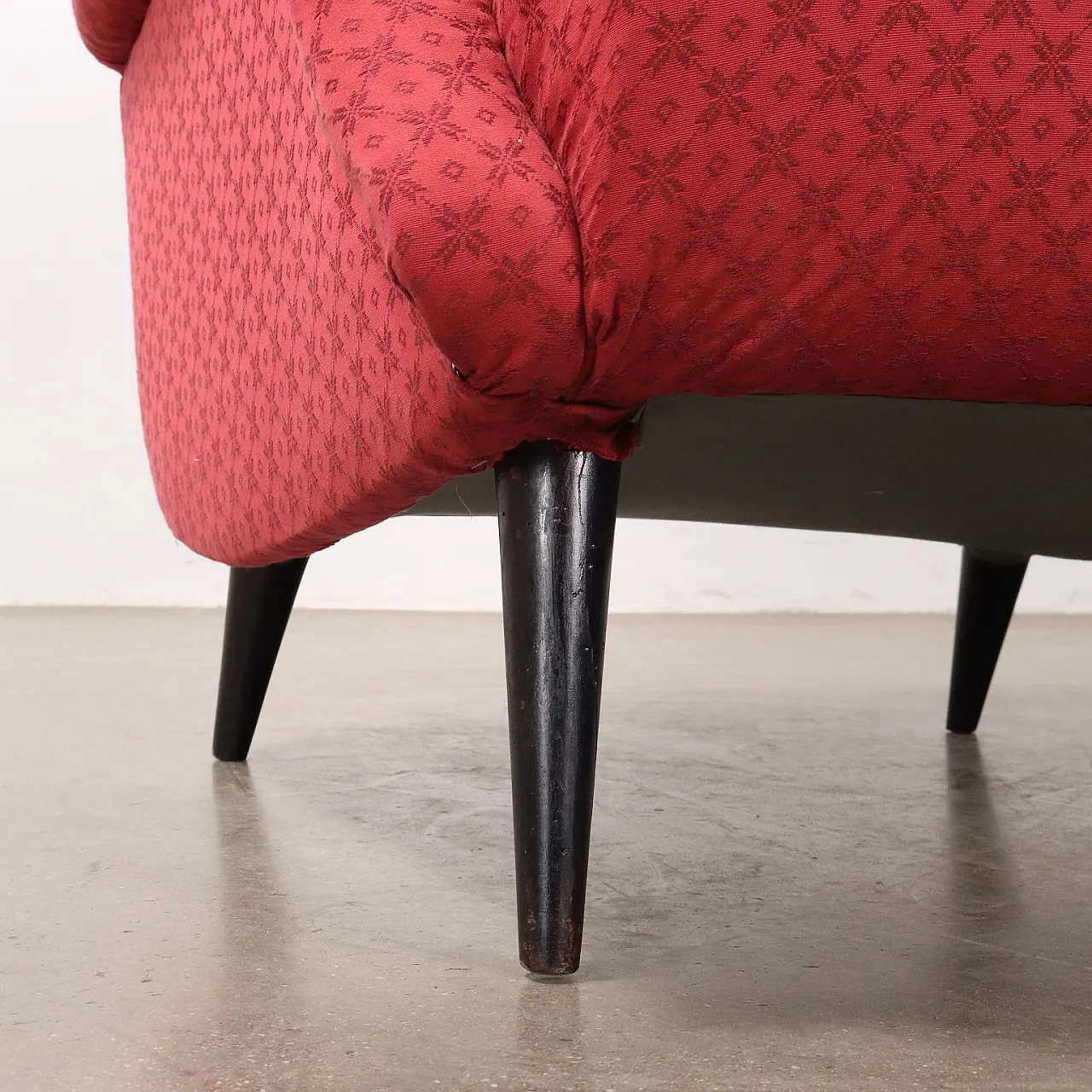 Poltrona in tessuto, anni '50 5