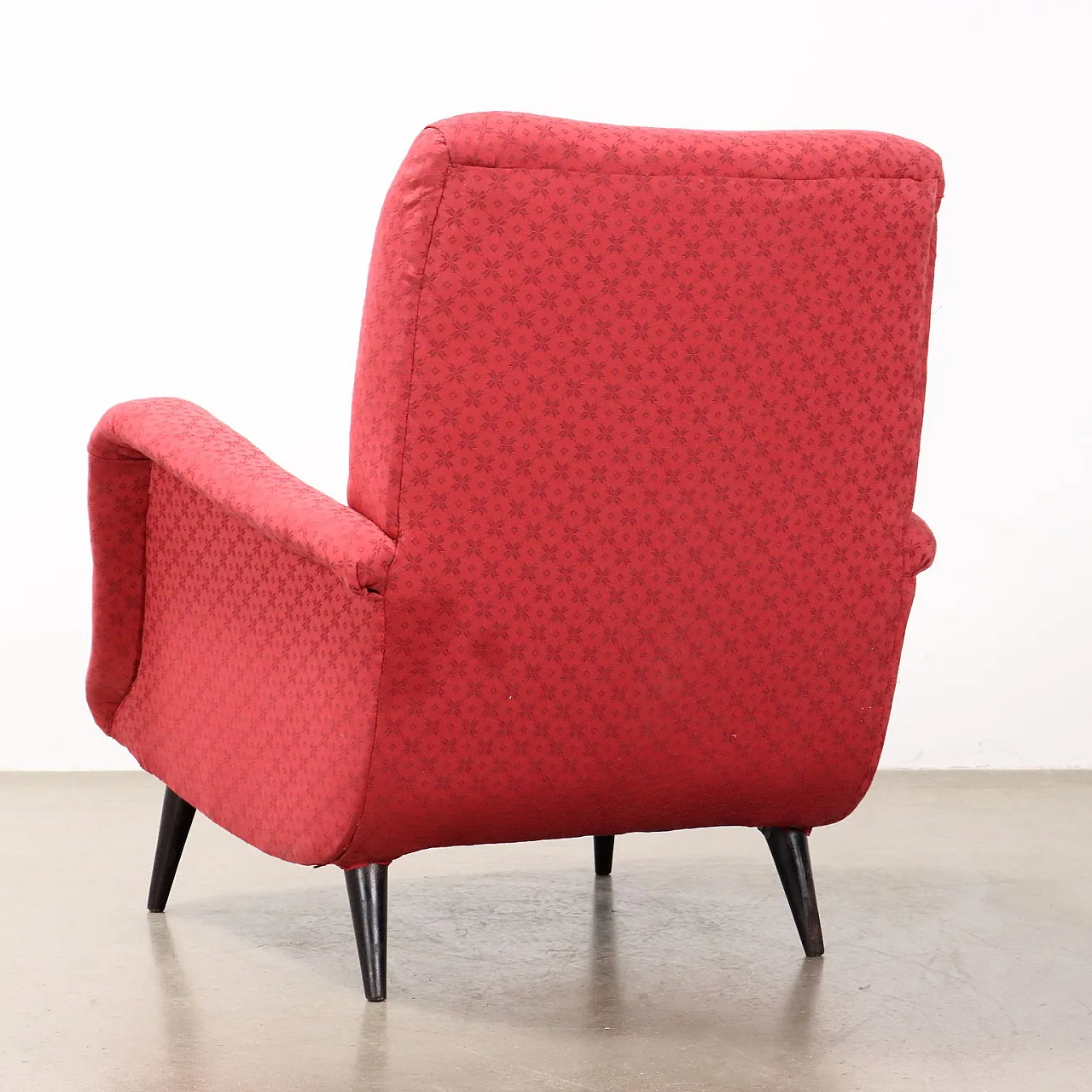 Poltrona in tessuto, anni '50 7