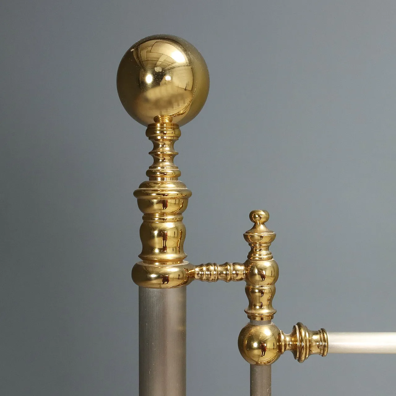 Letto matrimoniale in ottone lucido alternato, '900 7