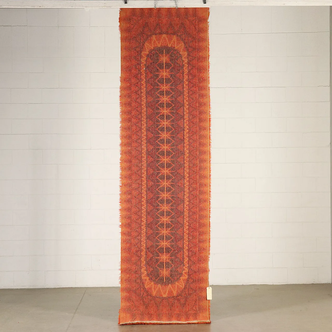 Red wool blend long-pile rug 6