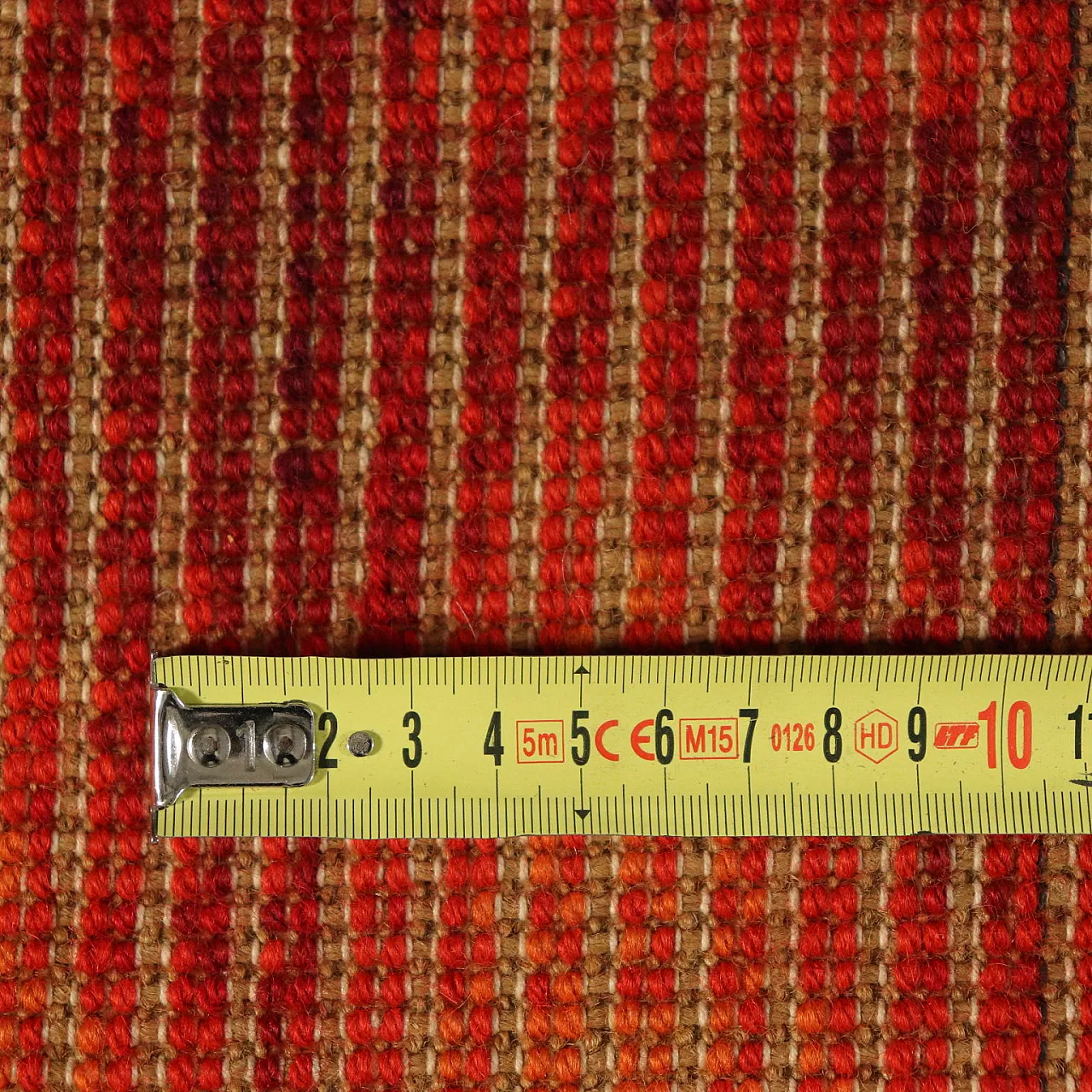 Red wool blend long-pile rug 10