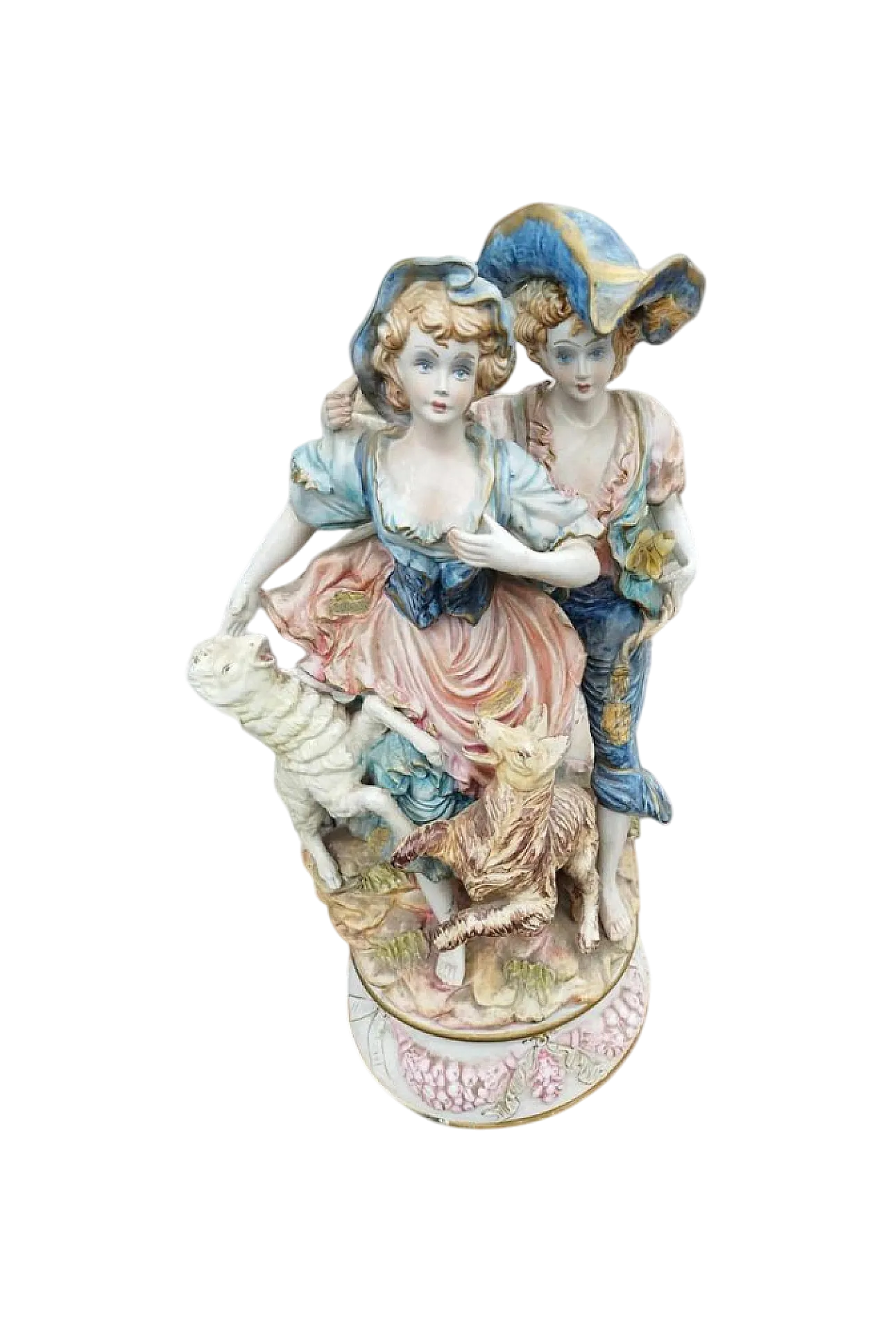 Statuetta di Capodimonte Gruppo di ragazzi con agnello e cane, 1890 18