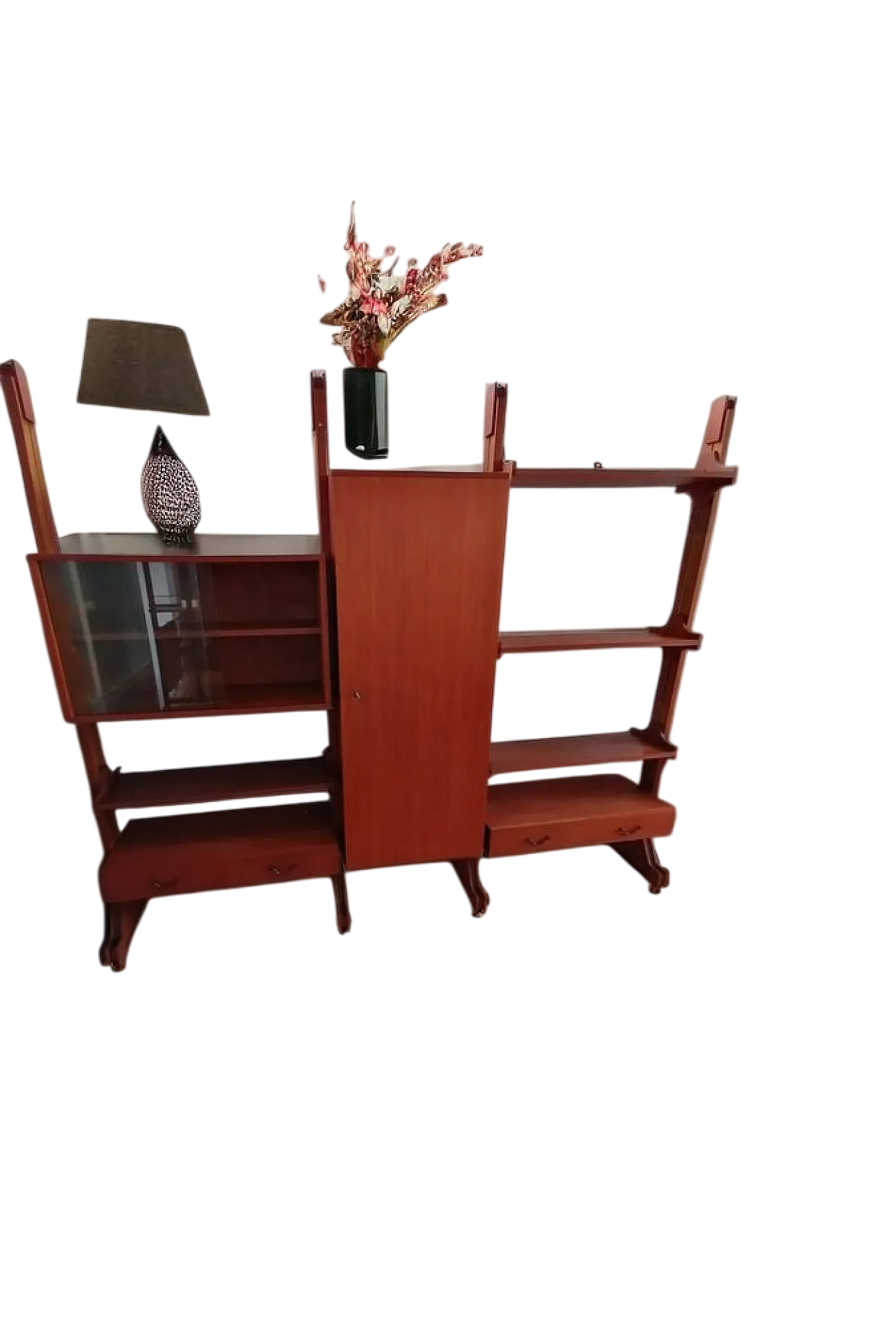 Libreria modulare con vetrina, anni '60 10