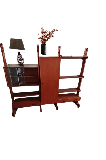 Libreria modulare con vetrina, anni '60