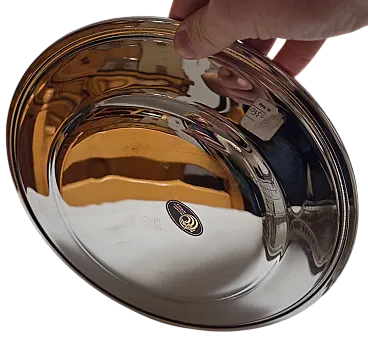 Table center plate covered in 1000/1000 silver, grey, MAM, 1970