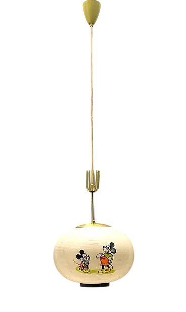 Lampada a sospensione con Topolino di Walt Disney di Doria Leuchten, anni '50